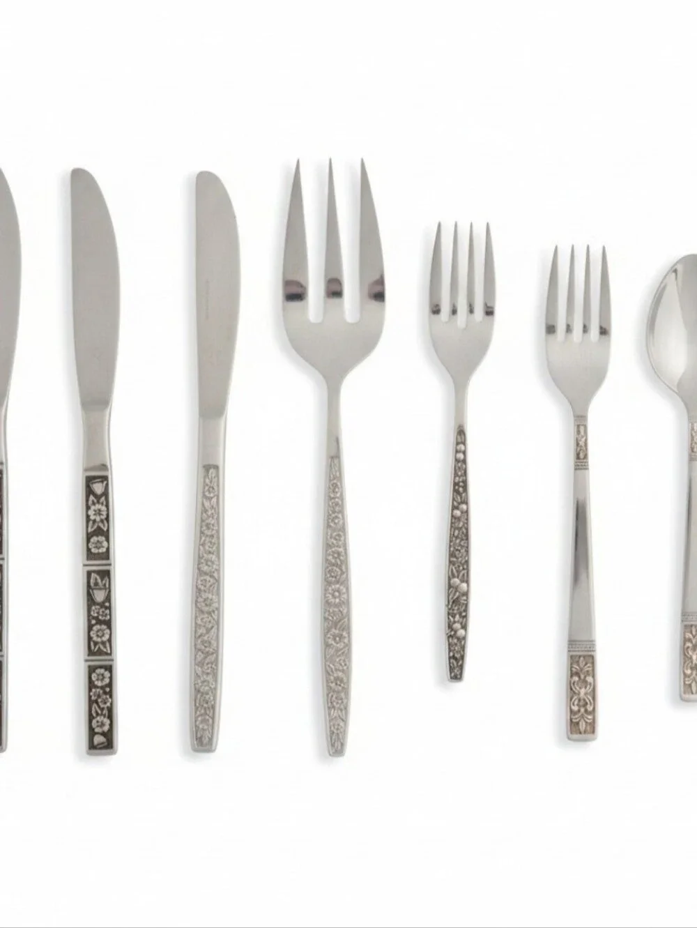 (Lot Of 20) Assorted Oneida Northland Spring Fever Stainless Steel Flatware Set.